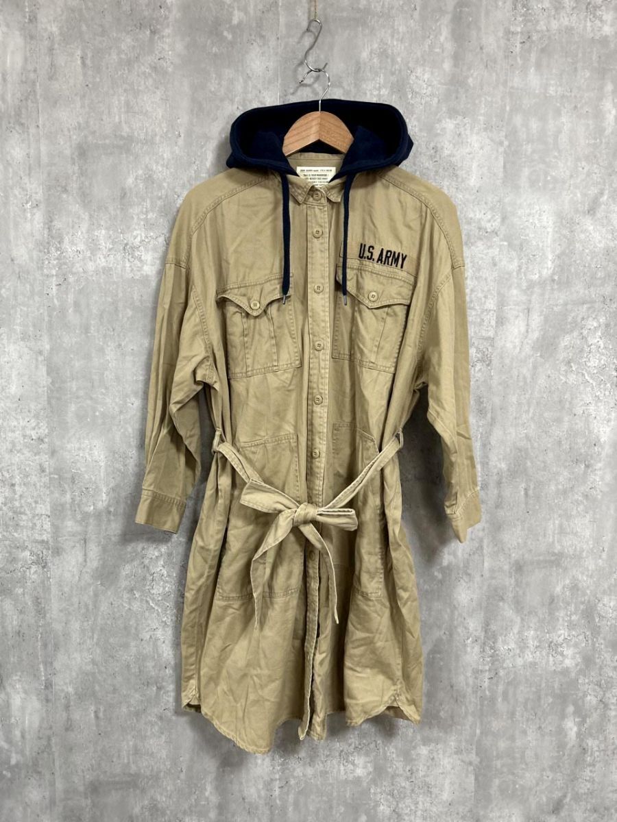 RODEO CROWNS ロデオクラウンズ ミリタリー ワンピース sizeF/ベージュ ◇■ レディース拍卖