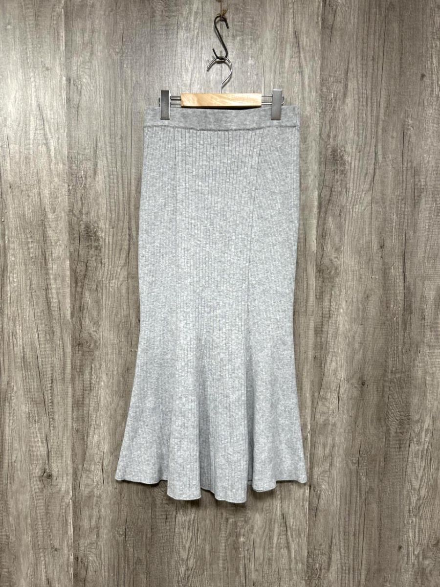 SHIPS シップス ニット ロング スカート sizeM/グレー ◆■ レディース拍卖
