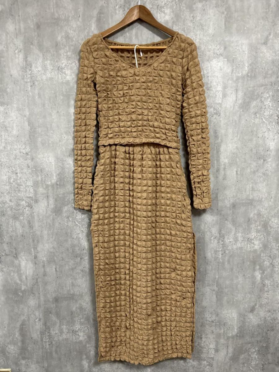 AMAIL ポコポコ サイドスリット タイトスカート セットアップ sizeF/ベージュ ◇■ レディース拍卖