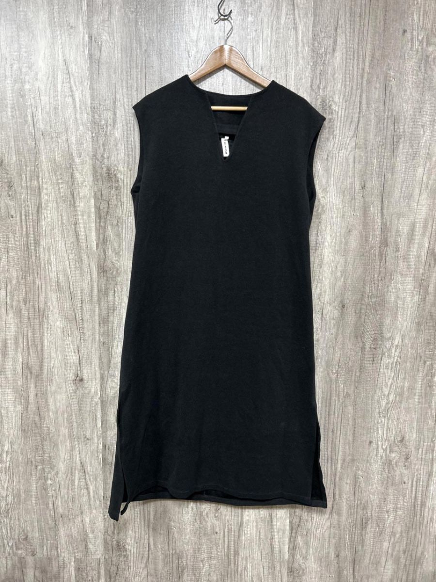 JUNOAH ジュノア フリース ロング ノースリーブ ワンピース sizeM/黒 ◆■ レディース拍卖