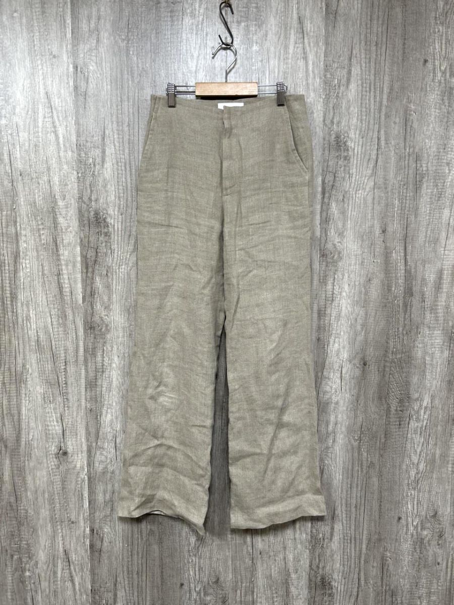 GALLARDAGALANTE ガリャルダガランテ リネン100% フレア スラックス パンツ size0/ベージュ ■◆◎ レディース拍卖