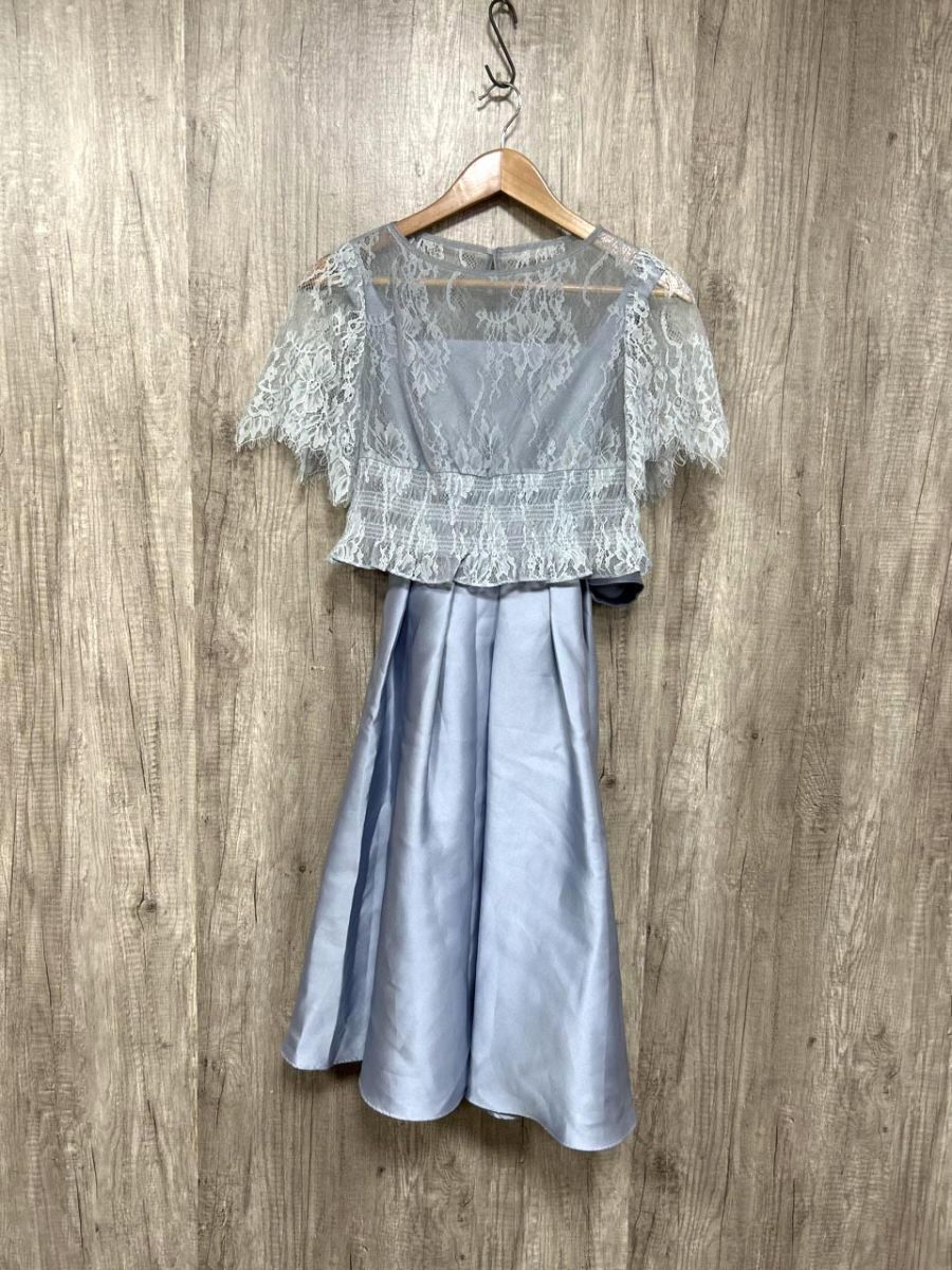 アサクラ 3点セット レース切り替え ロング 結婚式二次会 ドレス ワンピース size38/水色 ■■ レディース拍卖