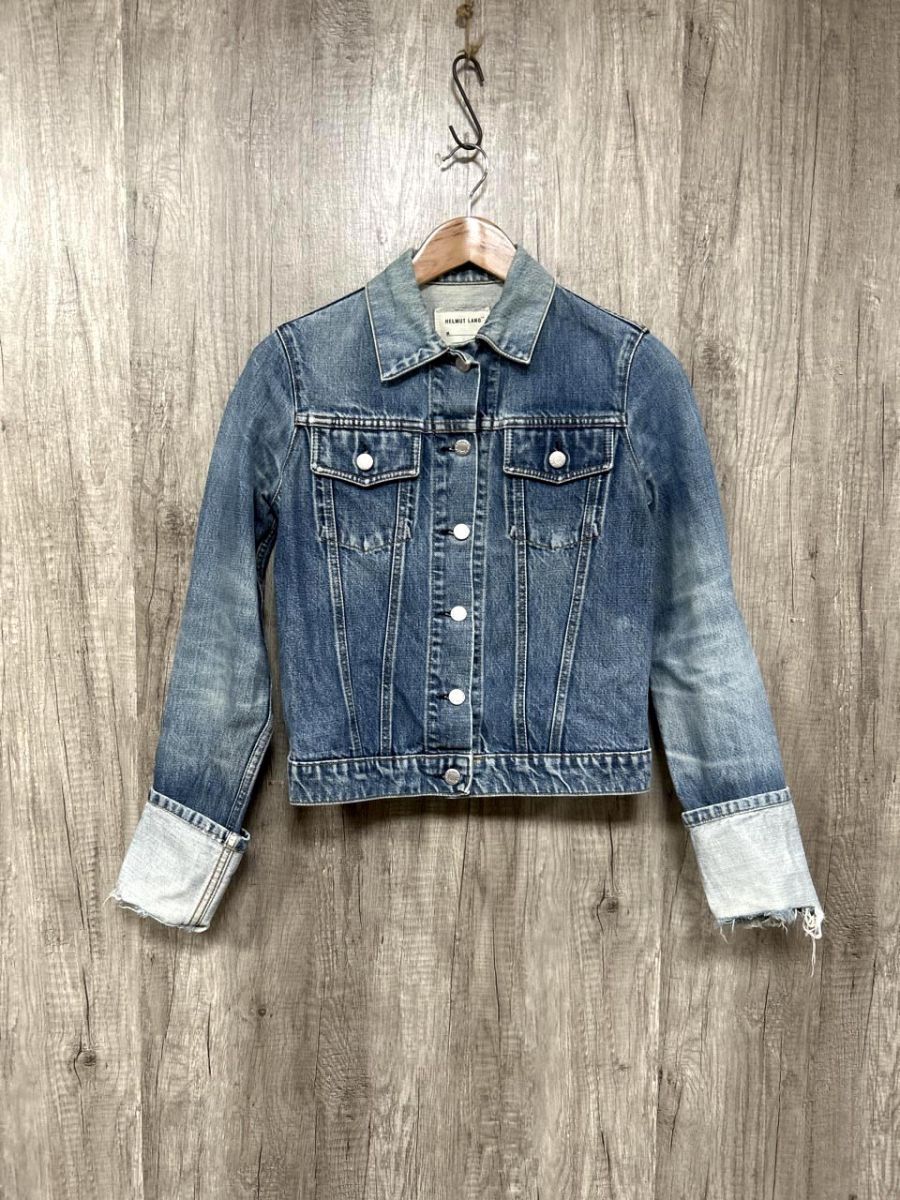 Helmut Lang ヘルムートラング 訳あり イタリア製 Gジャン デニム ジャケット size38/青 ◆■◎ レディース拍卖