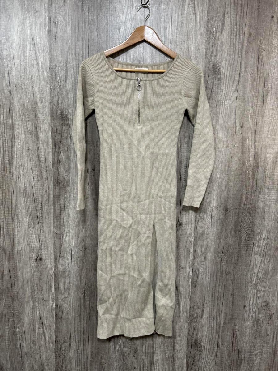 EVRIS タイト サイドスリット ニットワンピース ワンピース sizeF/ベージュ ◆■ レディース拍卖