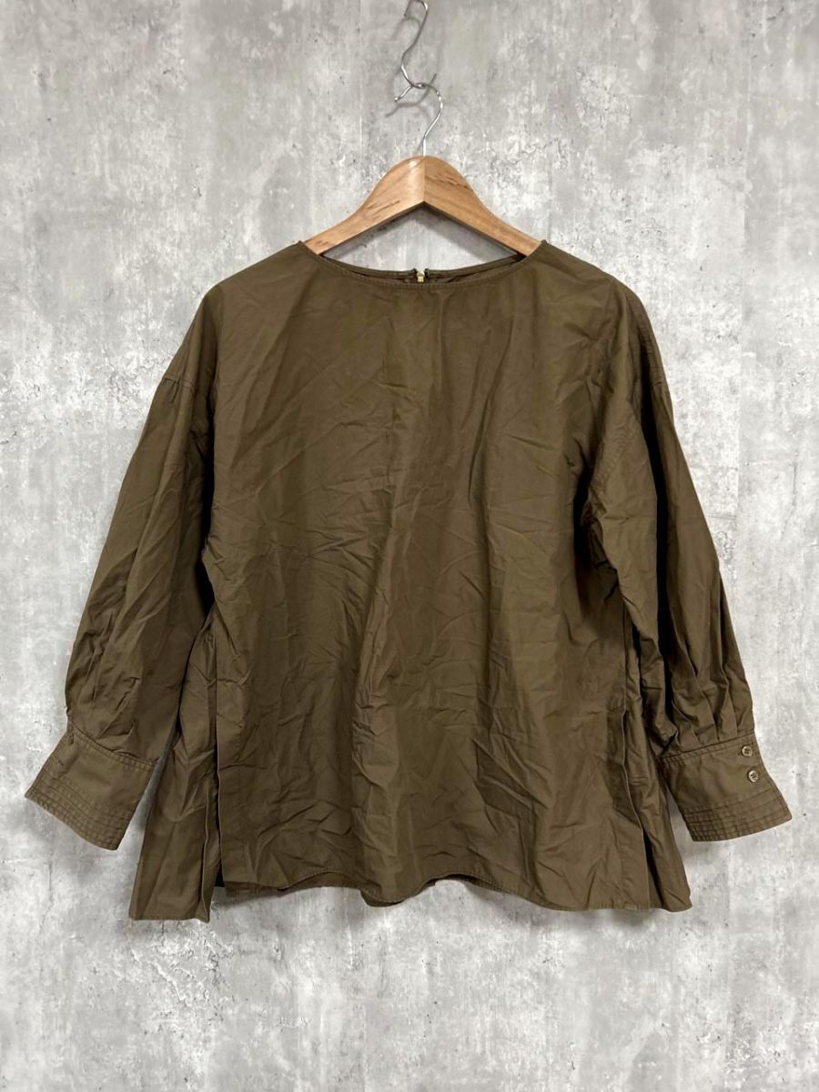 ネコポスOK SHIPS シップス 綿100% バックファスナー ブラウス シャツ 茶 ◇■ レディース拍卖