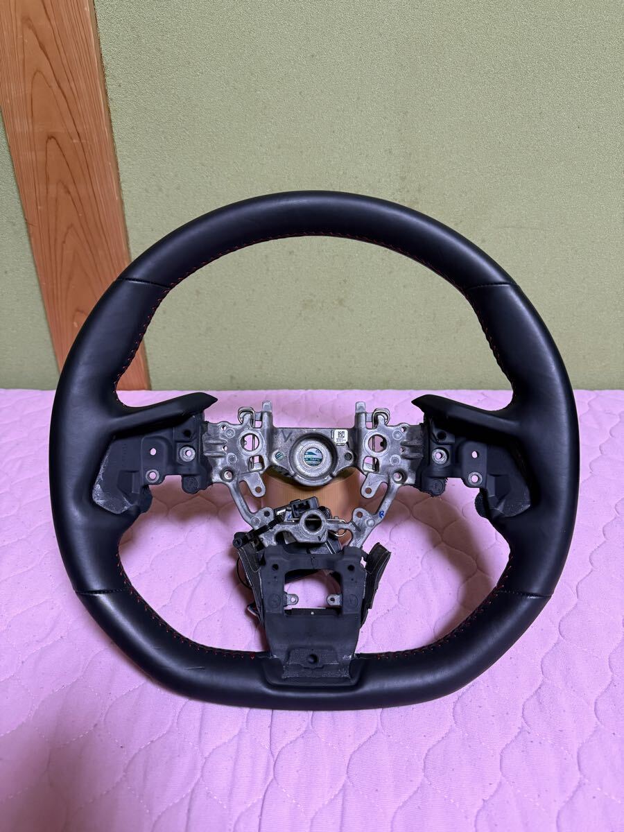 ★新車外し★スバル 純正 VN5 レヴォーグ レザー ステアリング ハンドル 赤 レッド ステッチ 6473506 647187900F ヒーター付き拍卖