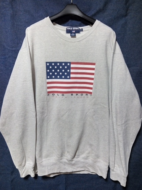 オールド Polo Sport ポロスポーツ 星条旗 スウェット トレーナー クルーネック M拍卖