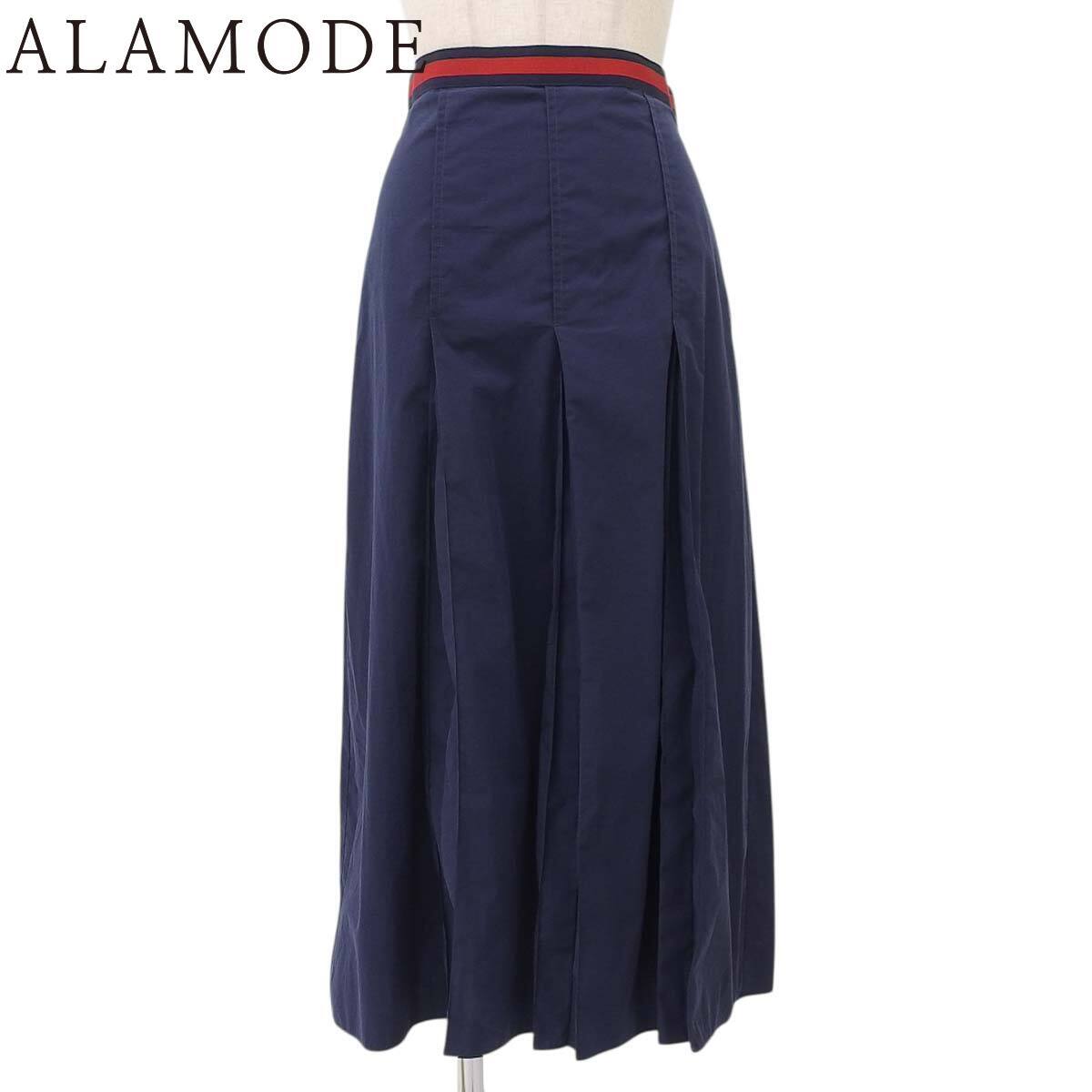 GUCCI(グッチ) コットンポプリン スカート ボトムス ウエストストライプ 38 コットン ネイビー紺 レッド 695326 40806000040【アラモード】拍卖