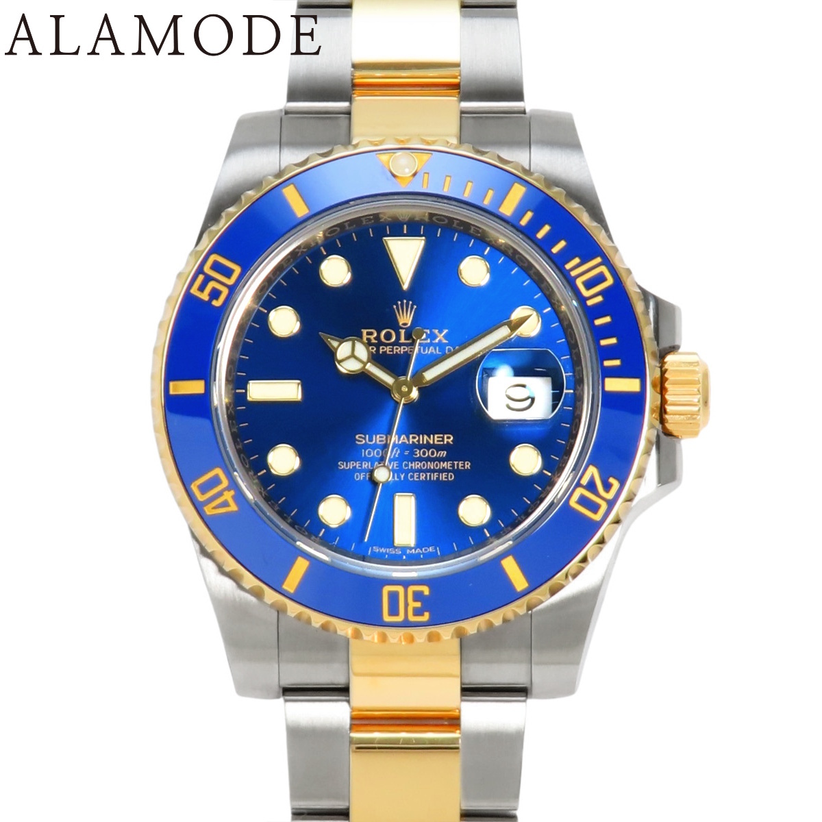 【保証書付】ロレックス 116613LB サブマリーナー デイト YG/SS ランダム番 自動巻き 腕時計 ブルー ゴールド 40802149266【アラモード】拍卖