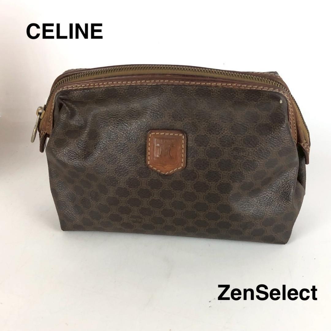 CELINE セリーヌ ポーチ マカダム ブラウン 小物 レディース ブランド 送料無料 ハイブランド拍卖