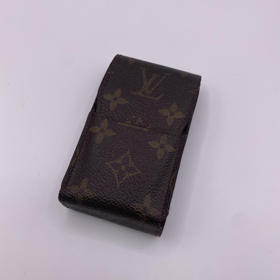 LOUIS VUITTON ルイヴィトン モノグラム エテュイ シガレットケース ブラウン シガレット タバコケース【送料無料】拍卖