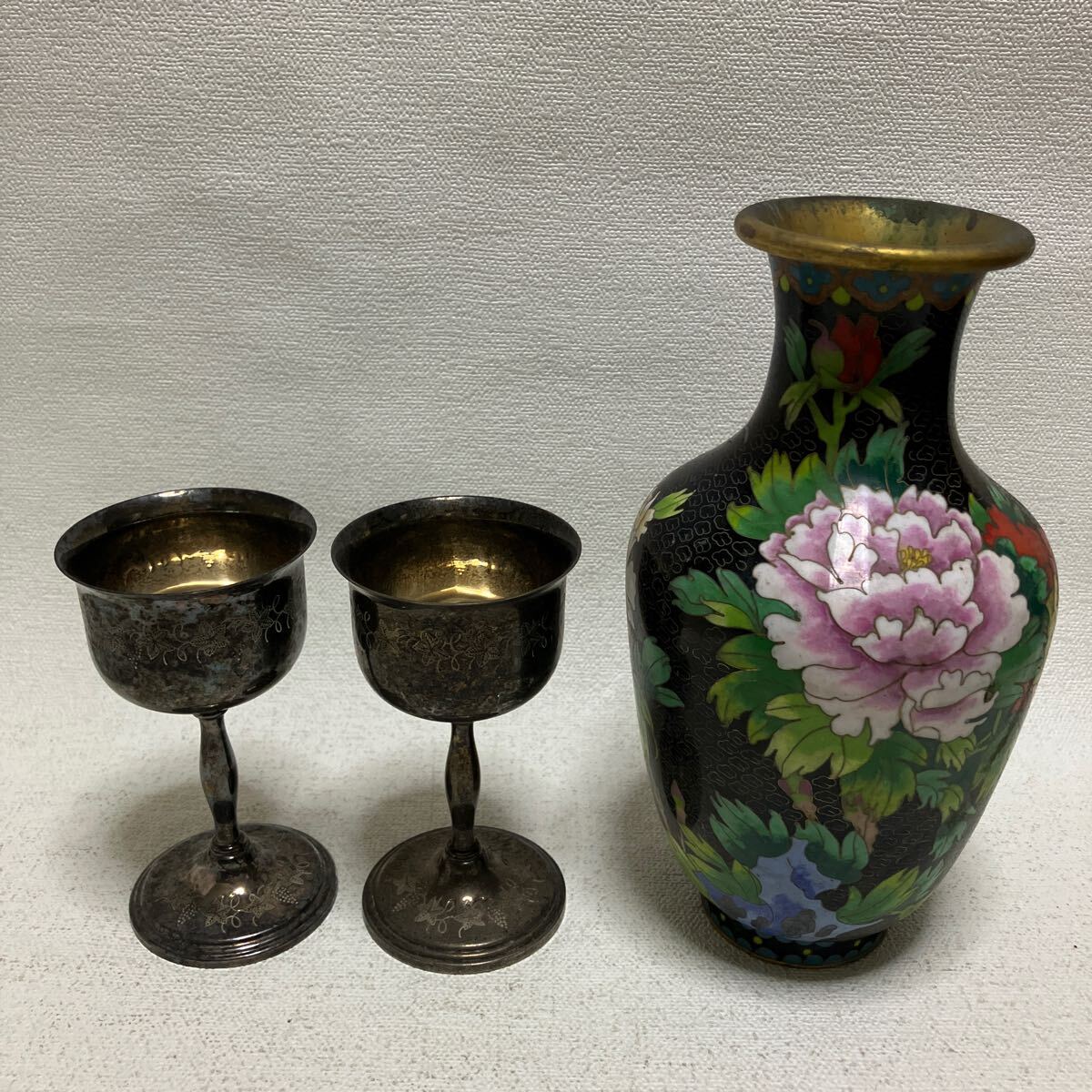 c960 80 花瓶 花柄 置物 まとめて セット 詳細不明 劣化による傷みヒビ有り 花入 壺 つぼ インテリア コレクション 拍卖