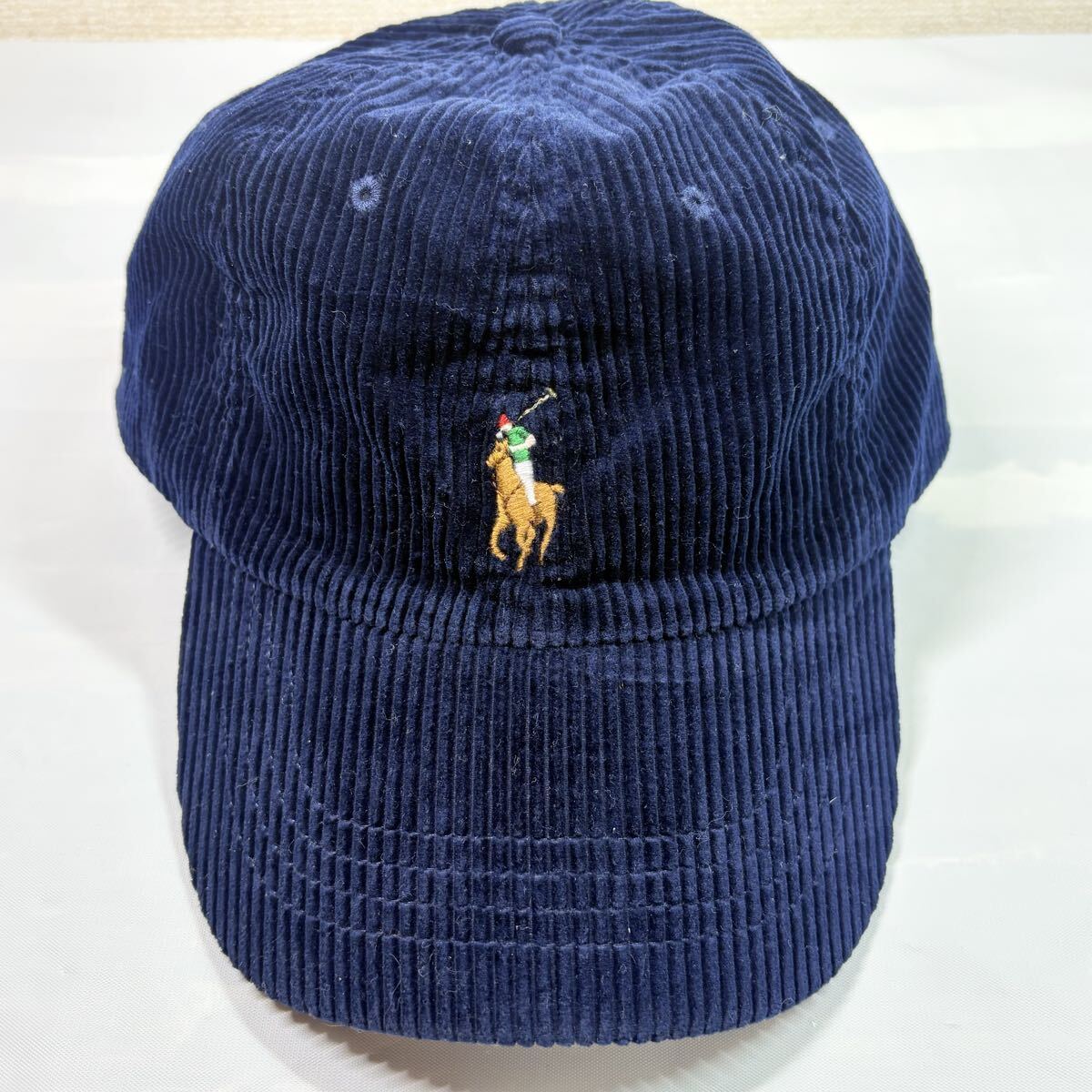 Polo Ralph Lauren ポロラルフローレン コーデュロイキャップ ネイビー 59cm メンズ レディース キャップ 帽子 古着拍卖