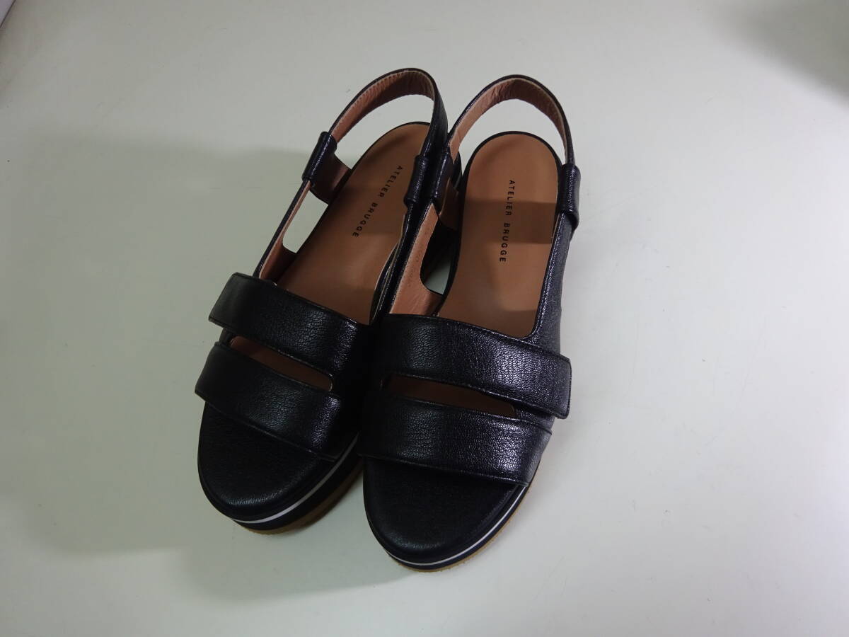 ATELIER BRUGGE レディース 厚底サンダル 未使用品 本革 サイズ38日本サイズ24cm拍卖