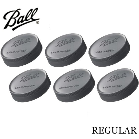 Ball社 メイソンジャーレギュラーマウス用 純正 leak-proof プラスティック ふた 6個セット拍卖