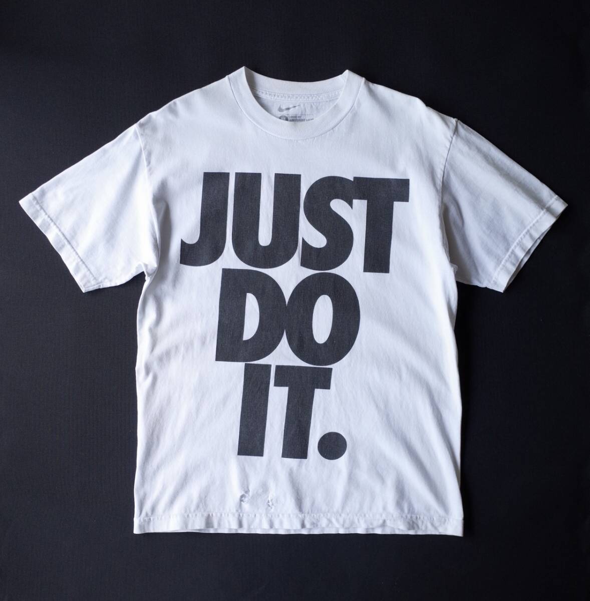 ナイキ NIKE 半袖 Tシャツ JUST DO IT 白黒 ホワイト M USA古着拍卖