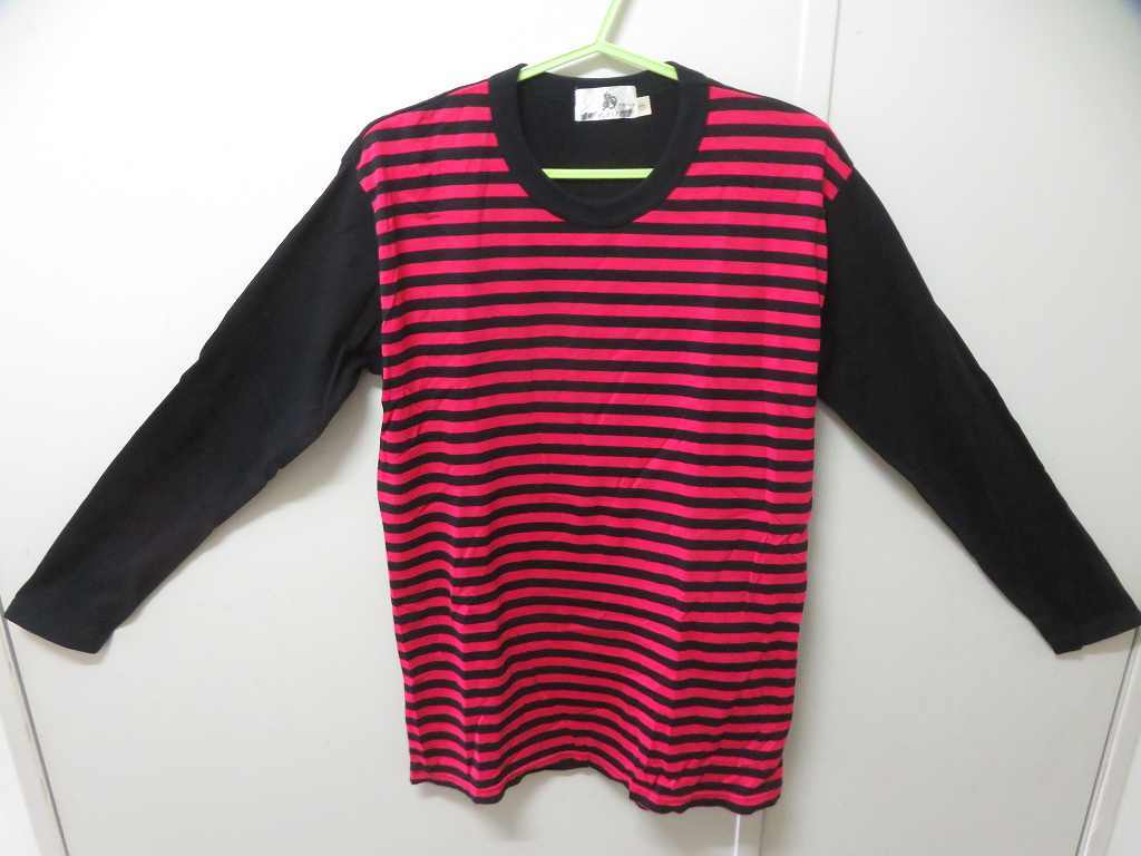 KA105★ ザ・マックショウ 爆発バンビーノ小僧 長袖Tシャツ 色:黒X赤 サイズ:M相当タイト MACKSHOW コージーマック 岩川浩二 ザ・コルツ 拍卖