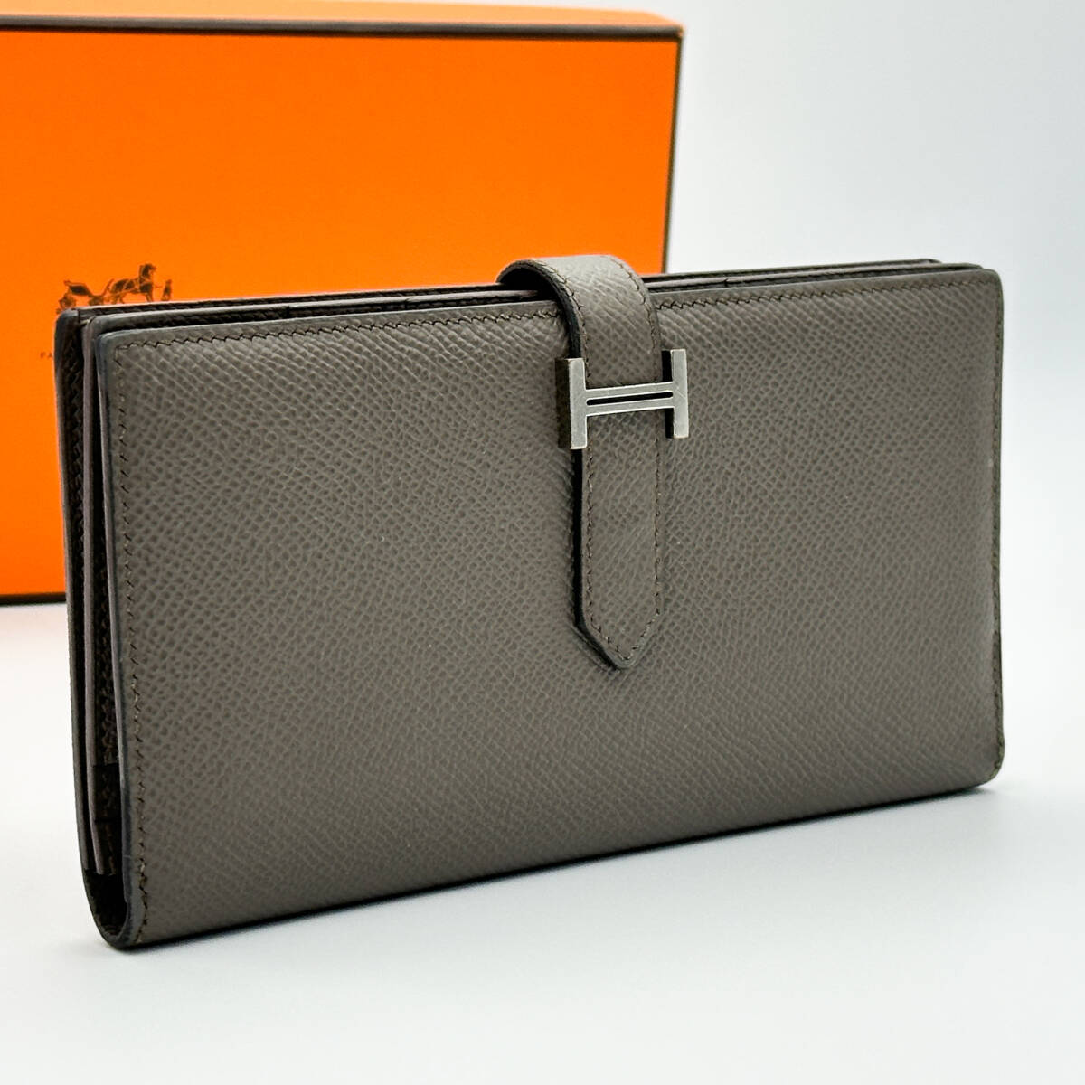 HERMES エルメス ベアンスフレ 長財布 エタン □R刻印拍卖