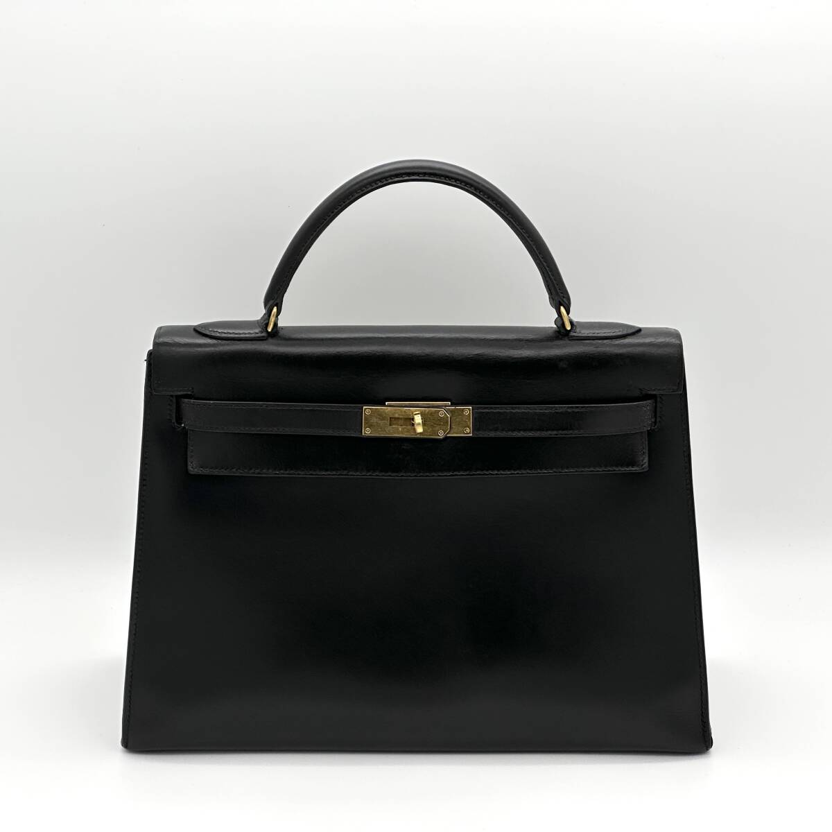 HERMES エルメス ケリー 32 ボックスカーフ ブラック ◯B刻印 付属品なし拍卖