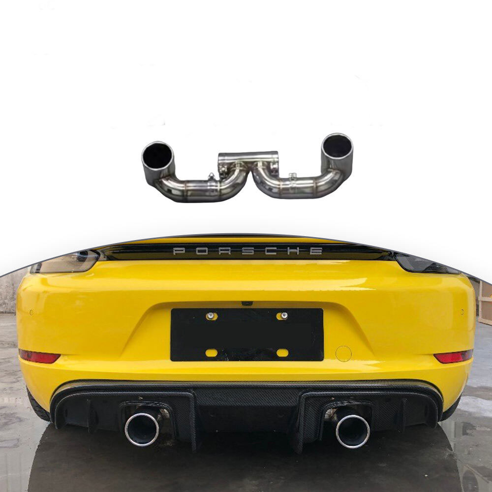 PORSCHE ケイマン 718 GT4 マフラーカッター ステンレス製 アップグレード 外装 エアロ カスタム ドレスアップ パーツ ポルシェ 左右 部品拍卖