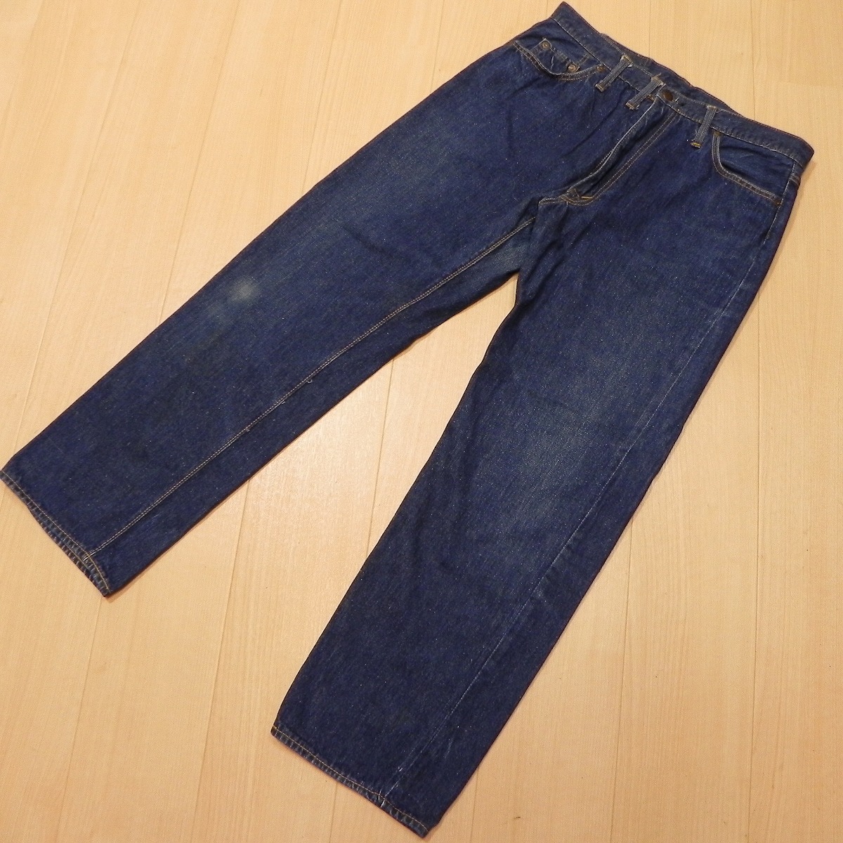 )701★ 国産ヴィンテージ BIG JOHN ビッグジョン XX ストレート デニム パンツ W36 ジーンズ 古着 60s 70s 当時物 インディゴ ★拍卖