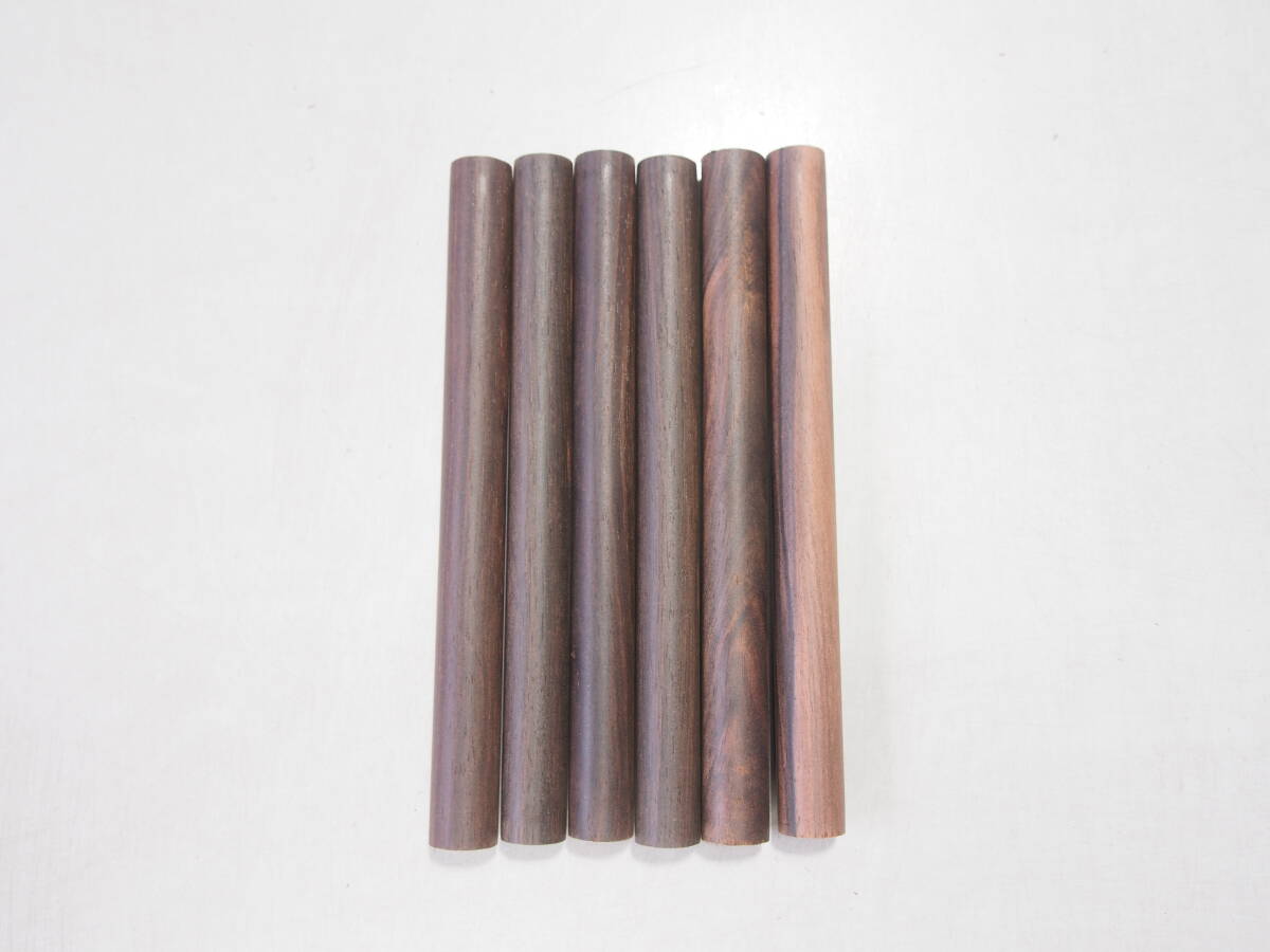 黒檀の丸棒 6本  No.5 15×160ミリ拍卖