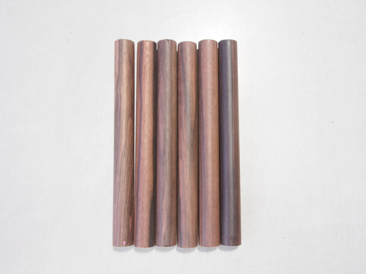 黒檀の丸棒 6本  No.26 15×150ミリ拍卖