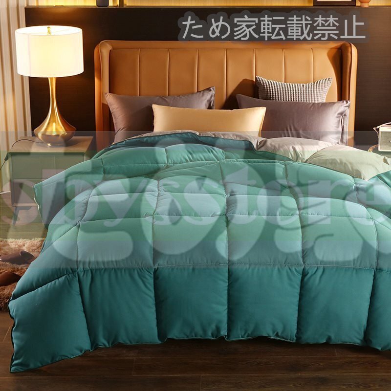 06 ダブル ピーチ羽毛布団 ダブル掛け布団カバー シングル羽毛布団 マイクロファイバー ホワイトグースダウンキルト 220*240cm 3kg拍卖