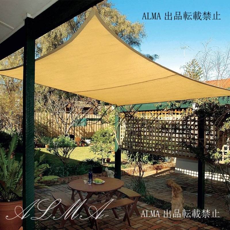 6x6m 新品 HDPE製 ベージュ遮光シェード 屋外用 日除けカーテン 庭 ガーデン 植物用 日焼け防止 カーシェード フェンス目隠しネット拍卖