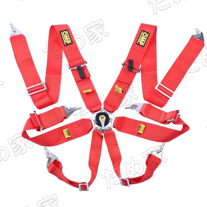 3インチ◆OMP◆6点レーシングシートベルト シートベルト カーシートベルト◆レッド◆拍卖