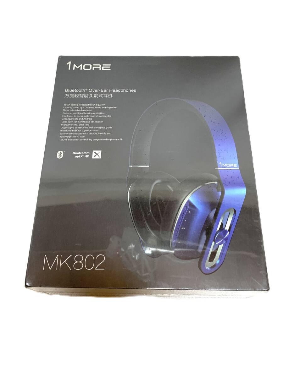 U529【新品未開封品】1MORE DESIGN MK802 ブルー ヘッドホン Bluetooth Wireless Over-Ear Headphones拍卖