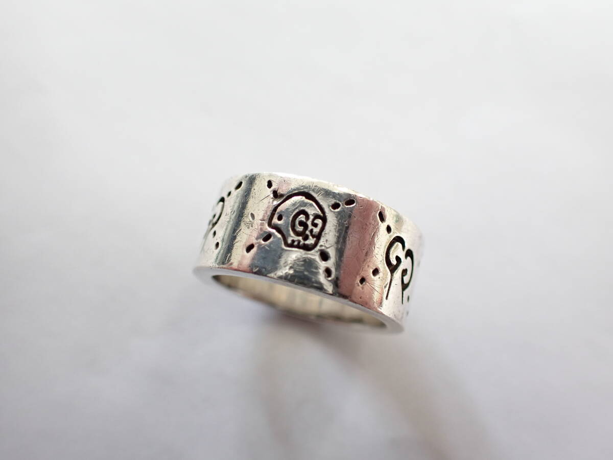 ◎GUCCI グッチ ゴーストGG スカル AG925 シルバーリング指輪 #13 a拍卖
