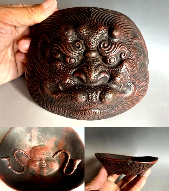 盃■覗きお福と裏鬼 酒器 酒杯 皿 平鉢 飾皿 古美術 時代物 骨董品■ 拍卖