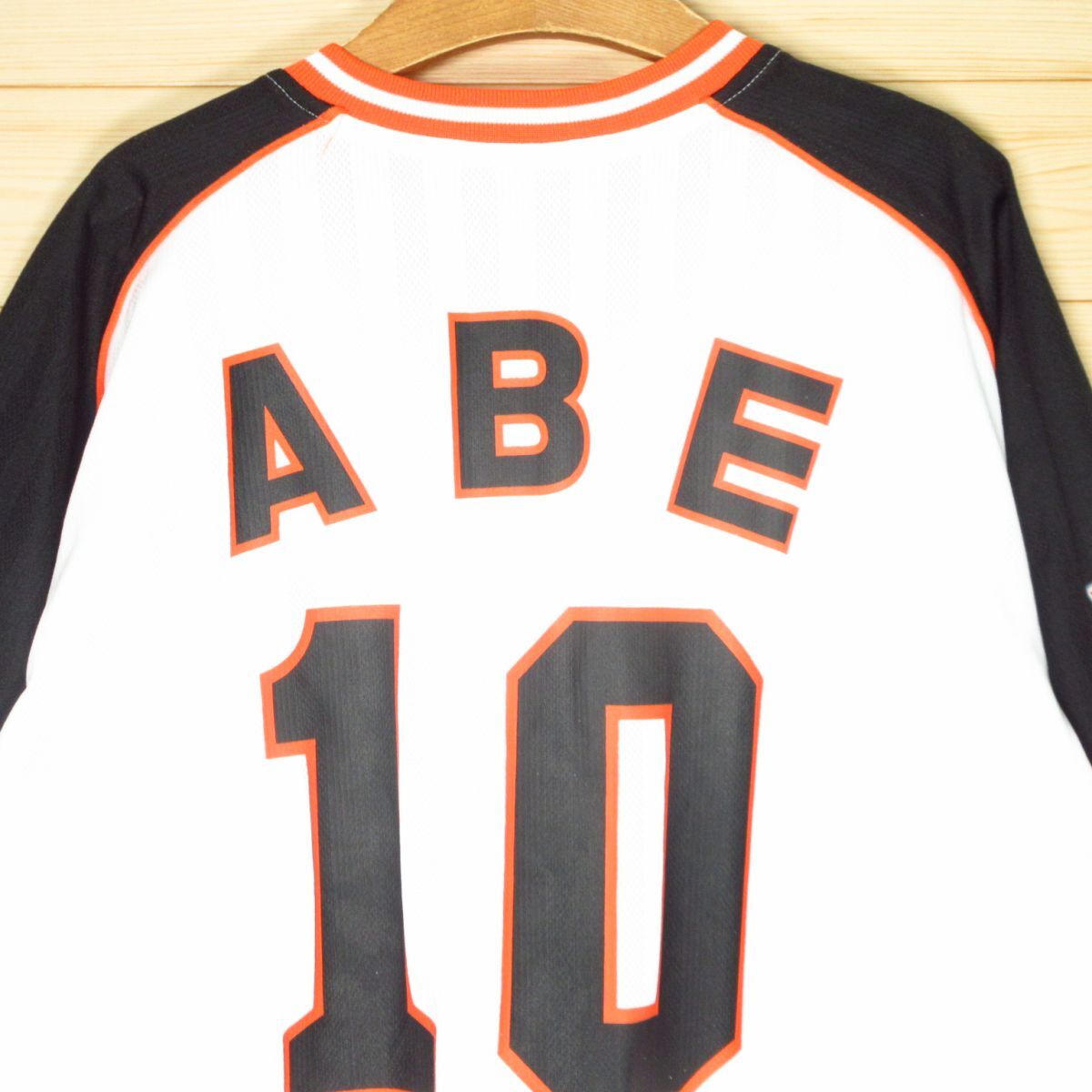 ◎読売ジャイアンツ 巨人 #10 阿部 慎之助 一球製 ゲームシャツ 半袖 野球 応援グッズ ユニフォーム メンズ ホーム XL相当◆AU0599拍卖