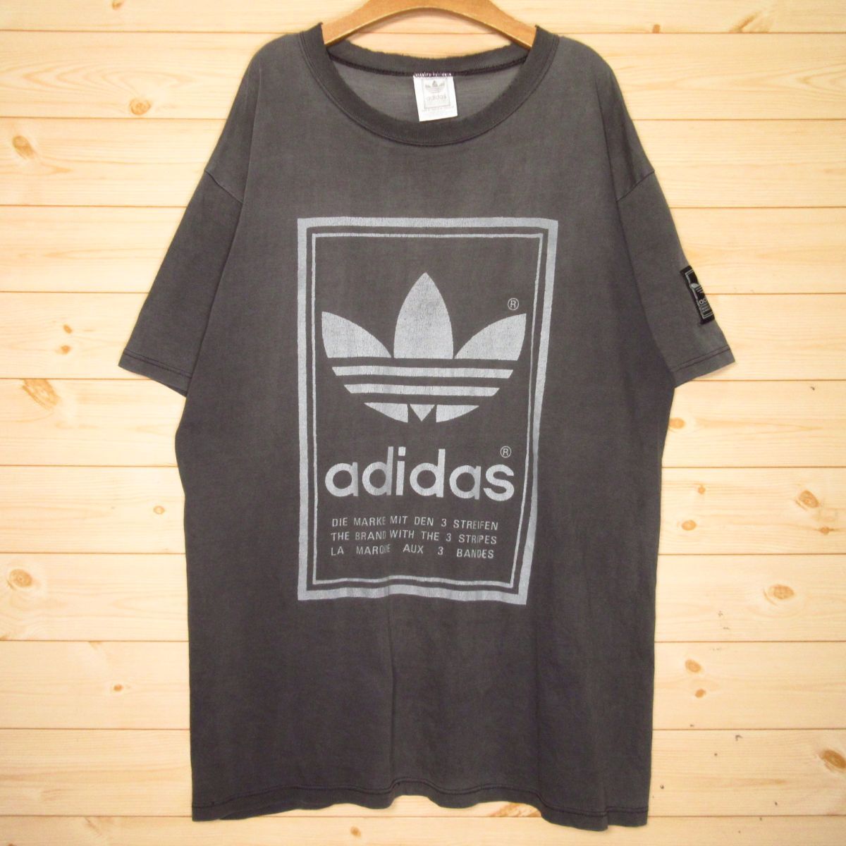 ◎USA製 adidas アディダス トレフォイル 三つ葉 Tシャツ 半袖 TEE ストリート メンズ グレー Mサイズ◆AA4226拍卖
