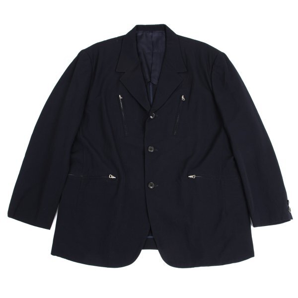 ワイズフォーメンY's for men ジップデザインウールギャバジャケット 紺S拍卖