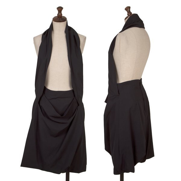 トリココムデギャルソンtricot COMME des GARCONS ウール吊りバルーンスカート 紺M拍卖