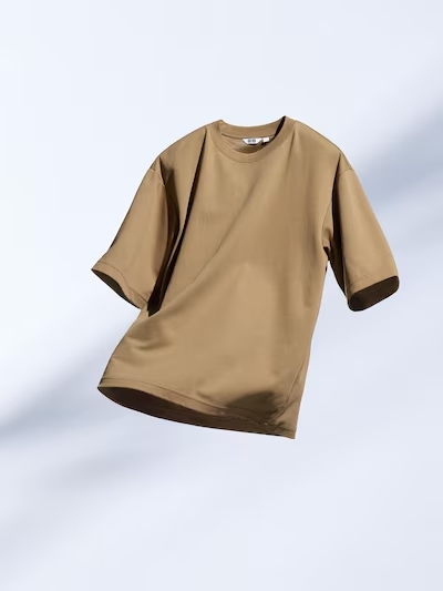 【送料無料】 エアリズム コットン オーバーサイズ Tシャツ 5分袖 オリーブ XL拍卖