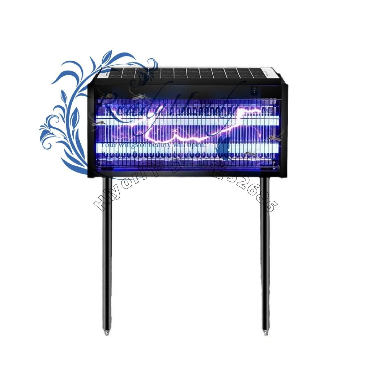 電撃殺虫器 屋外 ソーラーPX4 防水 LED 光源吸引昆虫トラップ ソーラー急速充電拍卖