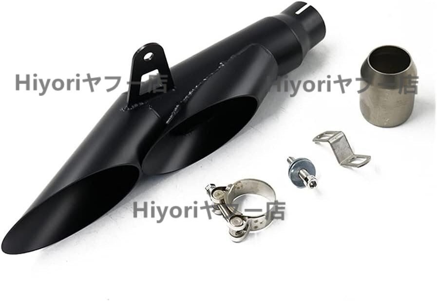 排気管 51 ミリメートルユニバーサルスクーターオートバイ排気右マフラーパイプ二重穴 R1 R3 R6 YZF-R1 排気マフラーパイプ拍卖