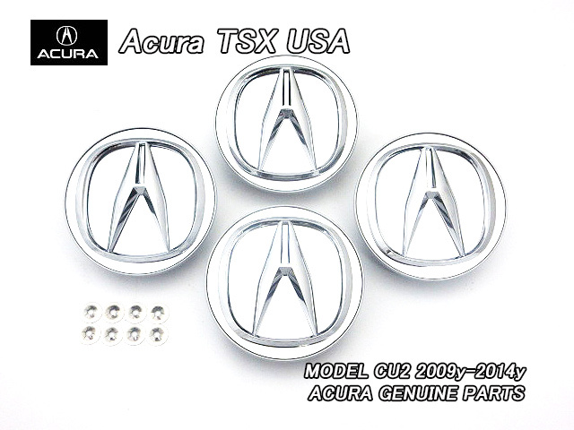 アコードCU1CU2【ACURA】アキュラTSXセダン純正USホイールキャップ4個/USDM北米仕様クロームフィニッシュUSAセンターオーナメントAマーク拍卖