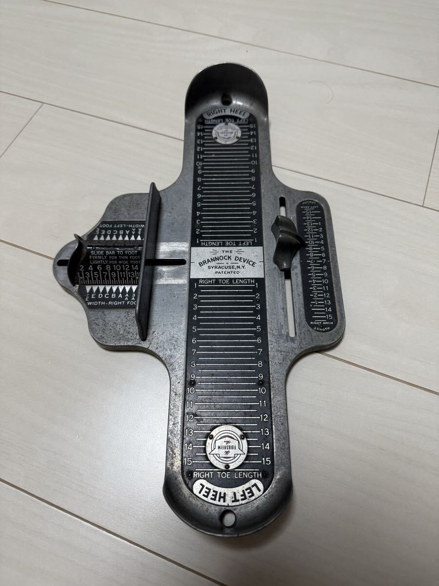 50s ビンテージ フローシャイム BRANNOK DEVICE フットメジャー ブランノックデバイス Florsheim vintage shoes シューズ 筆記体拍卖