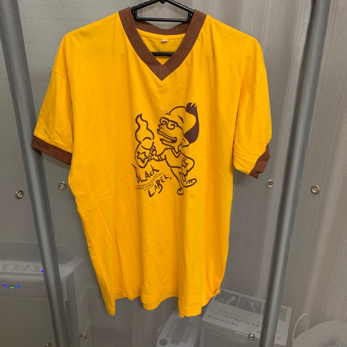 未使用・非売品 90s デッドストック 所ジョージ サッポロ 黒ラベル Tシャツ(Lサイズ)ビンテージ Tシャツ②拍卖