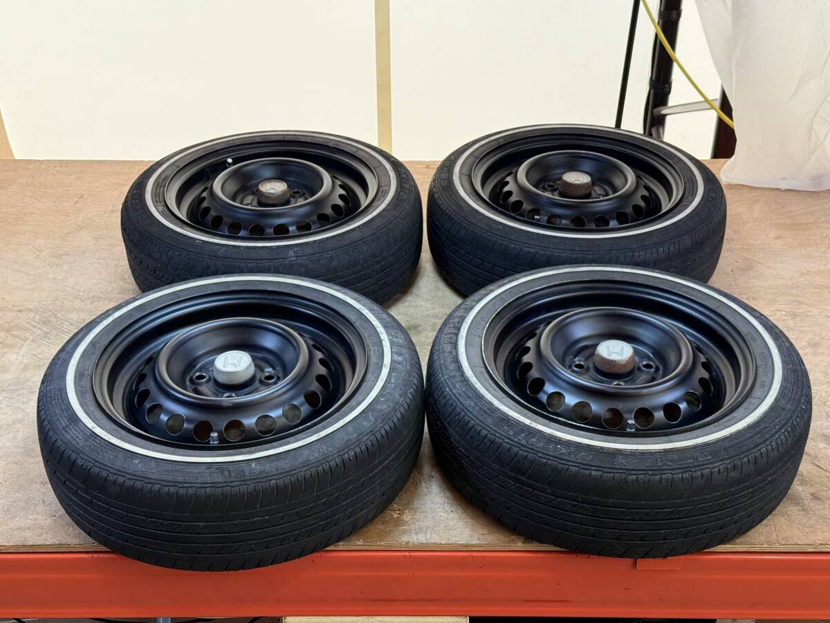 【中古品・現状渡し】 ホンダ 純正? スチールホイール 4本セット (14インチ 5.5J オフセット不明 4H PCD 100) 【発送のみ】拍卖