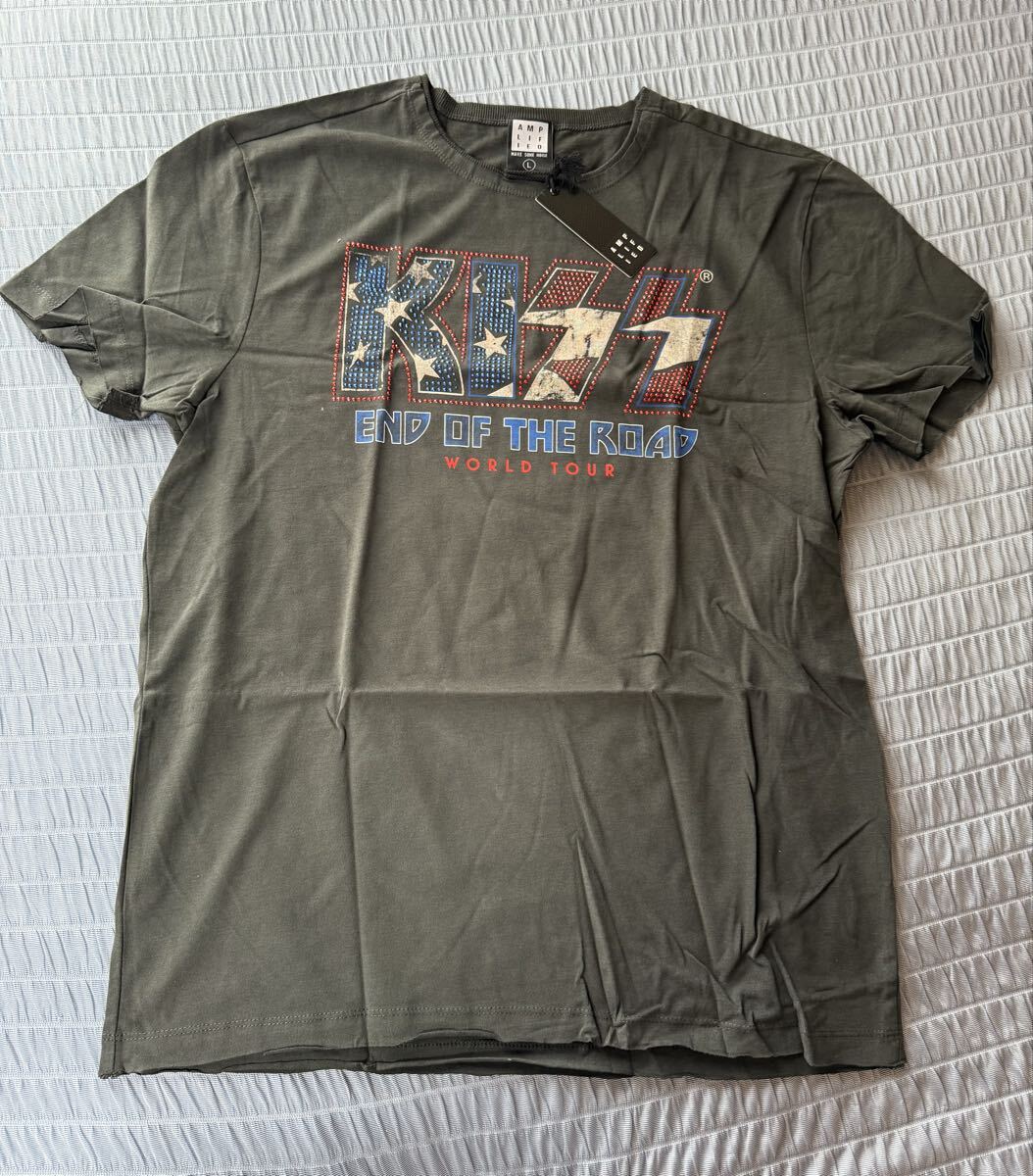 KISS END OF THE ROAD WORLD TOUR キッス エンドオブザロード ワールドツアーTシャツ ラインストーン Lサイズ 未使用 拍卖