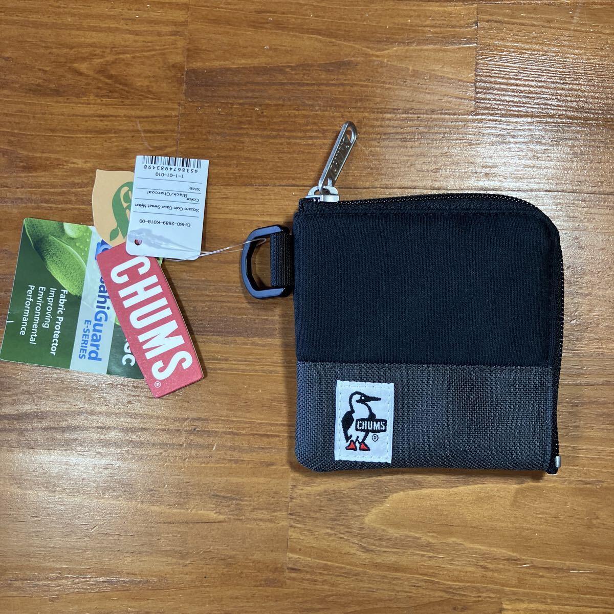 【送料無料/新品】CH60-2689 CHUMS チャムス スクエアコインケーススウェットナイロン(コインケース) Black/Charcoal拍卖