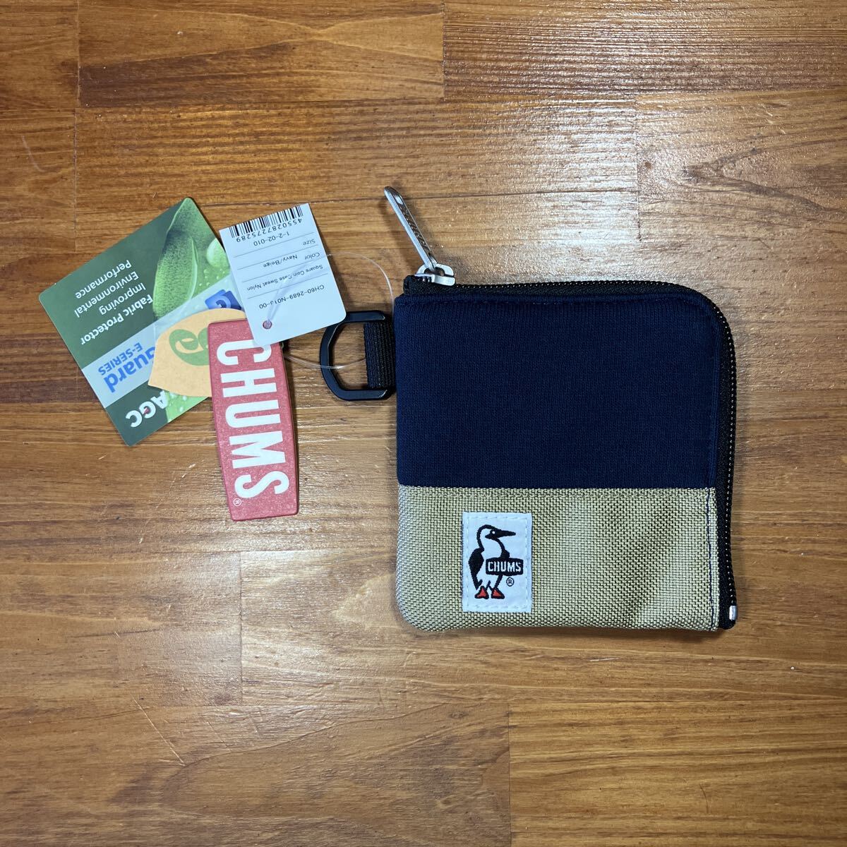 【送料無料/新品】CH60-2689 CHUMS チャムス スクエアコインケーススウェットナイロン(コインケース) Navy / Beige拍卖