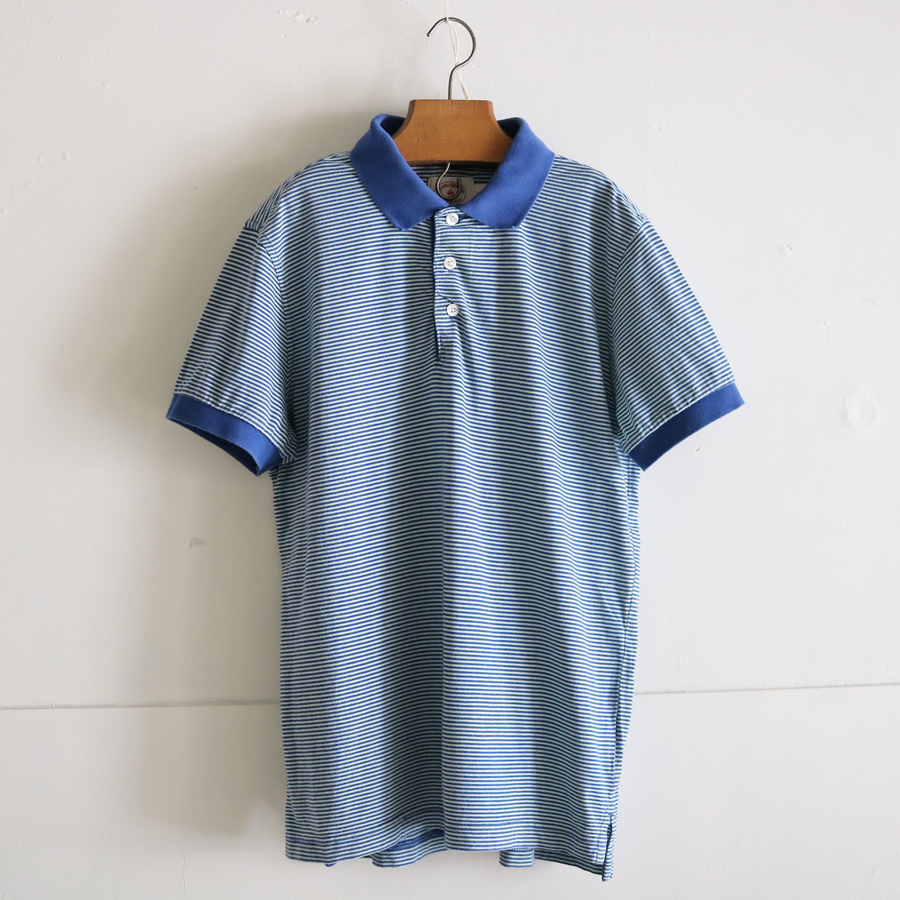 Brooks Brothers ブルックスブラザーズ S ポロシャツ サイズS ボーダー 半袖ポロシャツ 半袖 細ボーダー ブルーボーダー 青拍卖