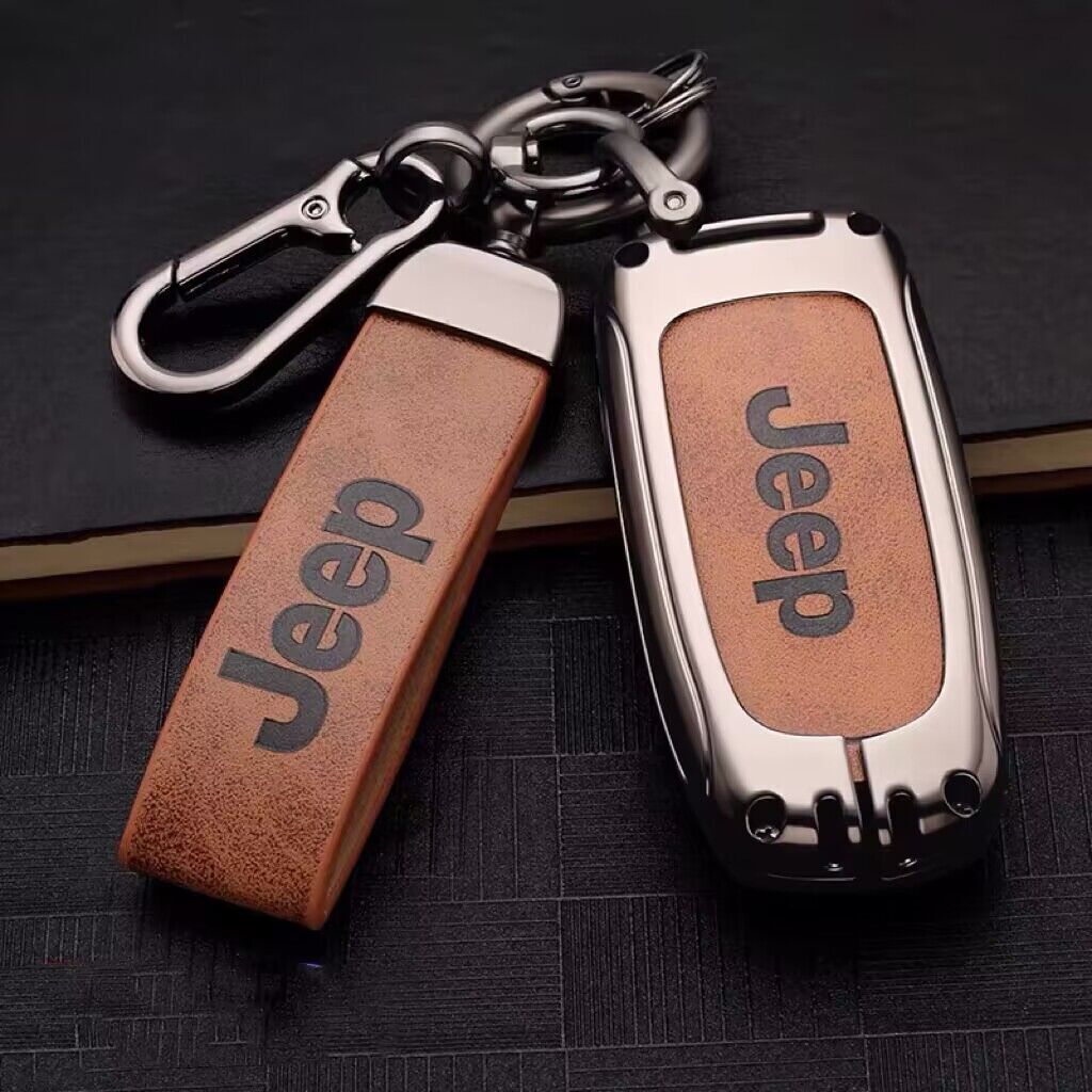 Jeep専用 キーケース ジップ キーカバー キーホルダー アルミ合金 ブラウン/ブラック拍卖