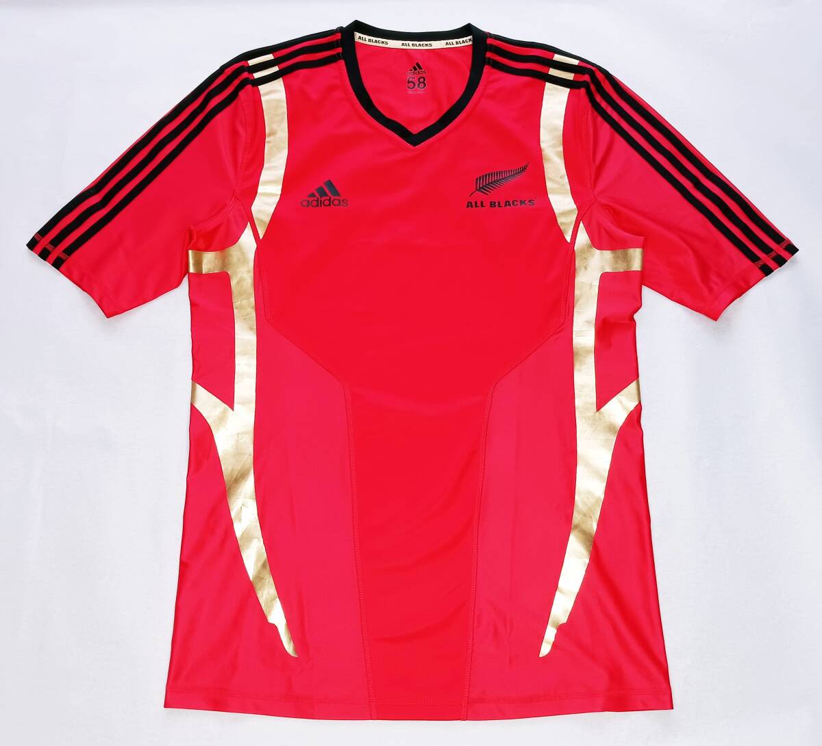2011年 ALL BLACKS ニュージーランド代表 オールブラックス 選手仕様 トレーニングジャージ(赤×黒58=2XL-3XL相当)拍卖